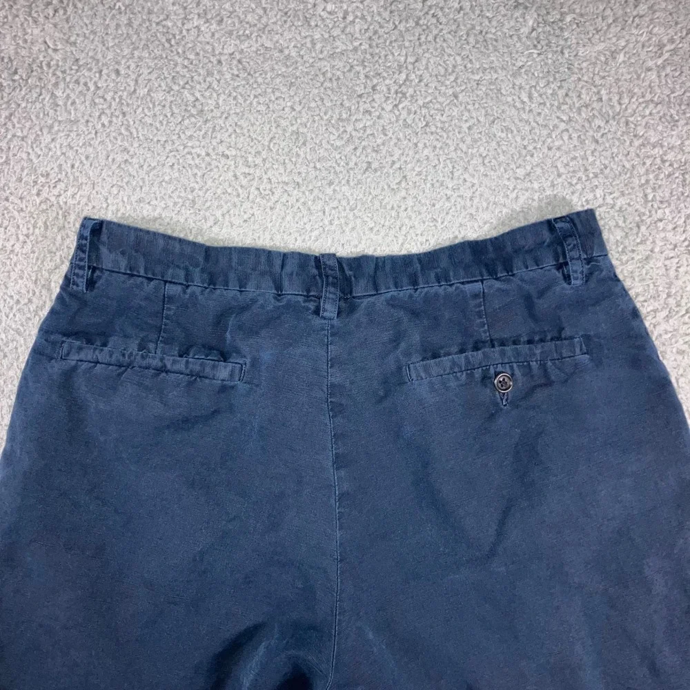 Banana Republic Shorts Men 33 Linen Cotton Blue Chino Travel Preppy‎ Casual